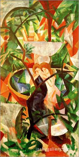 Girls in front of the Fountain, August Macke painting